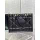 Dior Medium Essential Tote Bag In Black Archicannage Calfskin