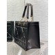 Dior Medium Essential Tote Bag In Black Archicannage Calfskin