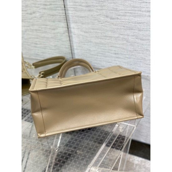 Dior Medium Essential Tote Bag In Hazelnut Archicannage Calfskin