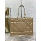 Dior Medium Essential Tote Bag In Hazelnut Archicannage Calfskin