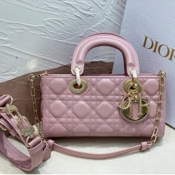 Dior Lady D-Joy Small Bag In Peony Pink Cannage Lambskin