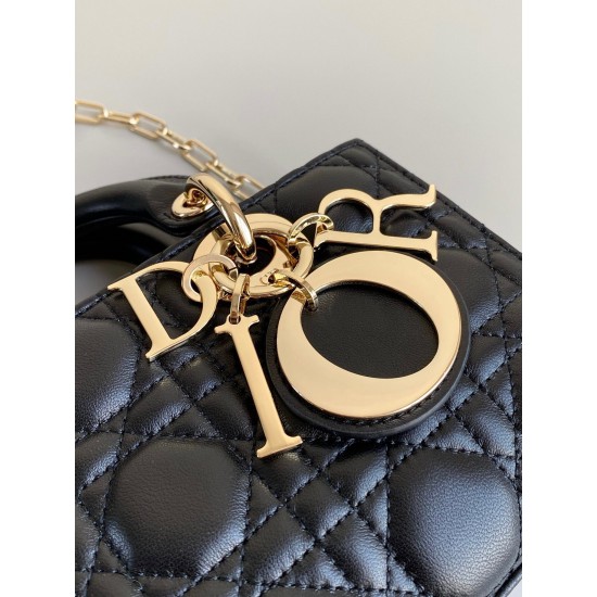 Dior Lady D-Joy Small Bag In Black Cannage Lambskin