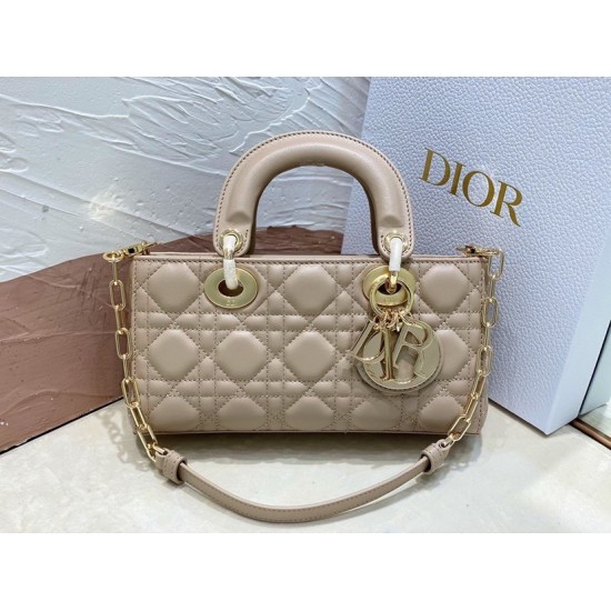 Dior Lady D-Joy Small Bag In Hazelnut Cannage Lambskin