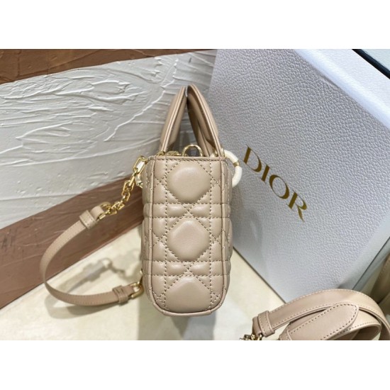 Dior Lady D-Joy Small Bag In Hazelnut Cannage Lambskin