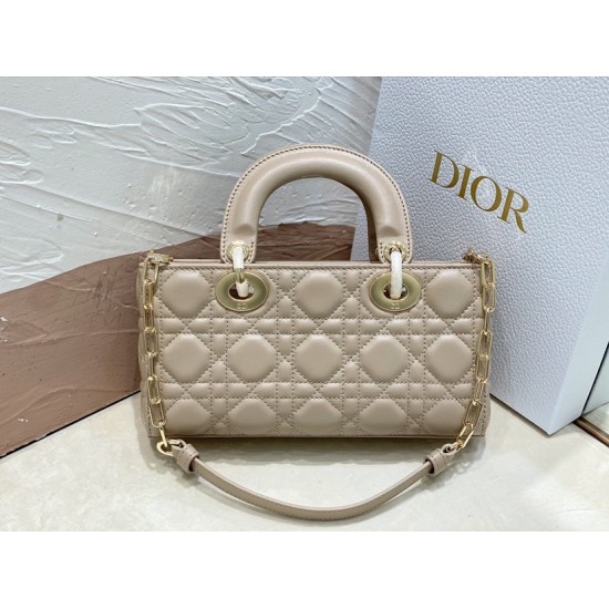 Dior Lady D-Joy Small Bag In Hazelnut Cannage Lambskin