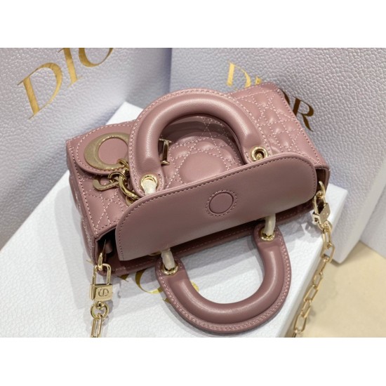 Dior Lady D-Joy Micro Bag In Peony Pink Cannage Lambskin