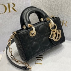 Dior Lady D-Joy Micro Bag In Black Cannage Lambskin