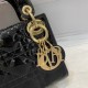 Dior Lady Dior Micro Bag In Black Patent Cannage Calfskin