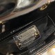 Dior Lady Dior Micro Bag In Black Patent Cannage Calfskin