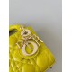 Dior Lady Dior Micro Bag In Yellow Cannage Lambskin