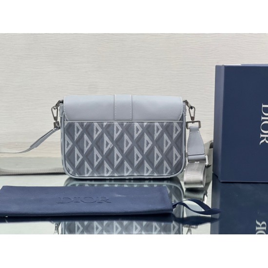 Dior Hit the Road Messenger Bag In Gray CD Diamond Canvas