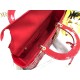 Dior Large Lady Dior Bag In Red Patent Cannage Calfskin