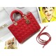 Dior Large Lady Dior Bag In Red Patent Cannage Calfskin