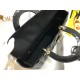 Dior Large Lady Dior Bag In Black Patent Cannage Calfskin