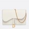 Dior Saddle Pouch In White Grained Calskin