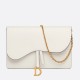 Dior Saddle Pouch In White Grained Calskin