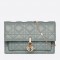 Dior Lady Dior Chain Pouch In Grey Cannage Lambskin