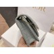 Dior Lady Dior Chain Pouch In Grey Cannage Lambskin