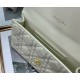 Dior Caro Chain Pouch In White Cannage Calfskin