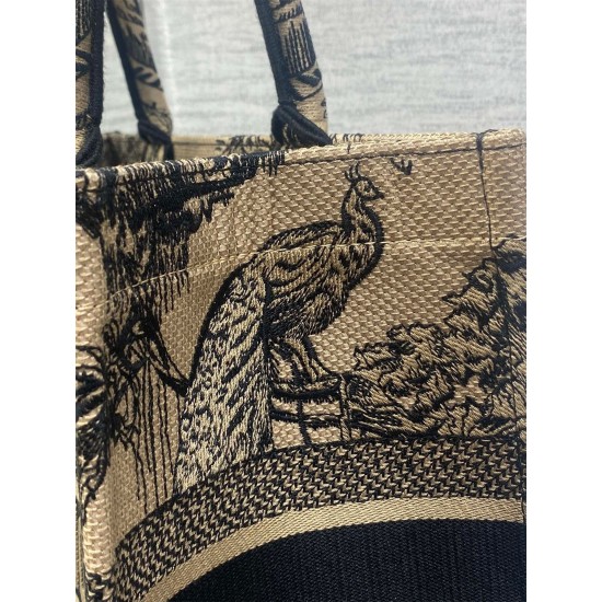 Dior Medium Book Tote Bag In Beige Toile de Jouy Voyage Embroidery