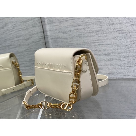 Dior 30 Montaigne Avenue Bag In White Box Calfskin