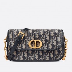 Dior 30 Montaigne Avenue Bag In Blue Dior Oblique Jacquard