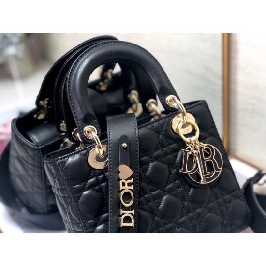 Dior Small Lady Dior My ABCDior Bag In Black Cannage Lambskin