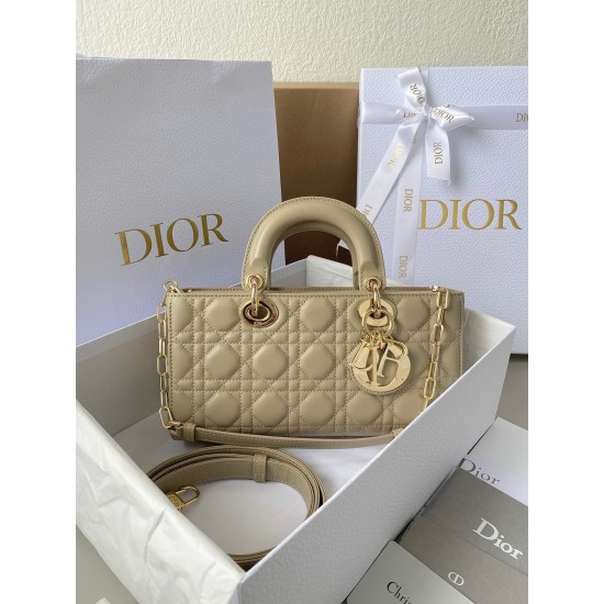 Dior Lady D-Joy Medium Bag In Sand Cannage Lambskin