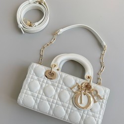 Dior Lady D-Joy Small Bag In White Cannage Lambskin