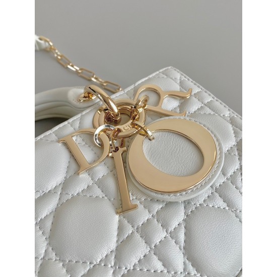 Dior Lady D-Joy Small Bag In White Cannage Lambskin