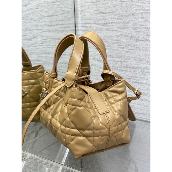 Dior Toujours Small Bag in Tan Macrocannage Calfskin