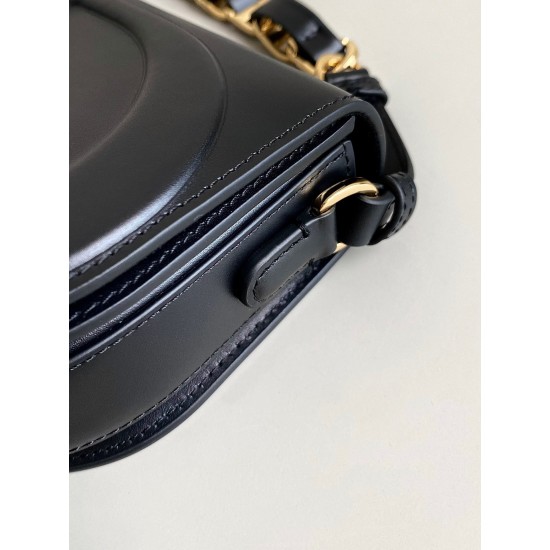 Dior CD Signature Chain Bag in Black Calfskin