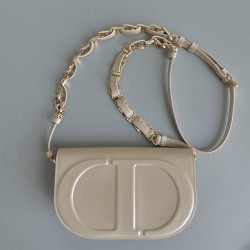 Dior CD Signature Chain Bag in Beige Calfskin