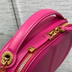 Dior CD Signature Oval Camera Bag in Rani Pink Calfskin