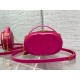 Dior CD Signature Oval Camera Bag in Rani Pink Calfskin