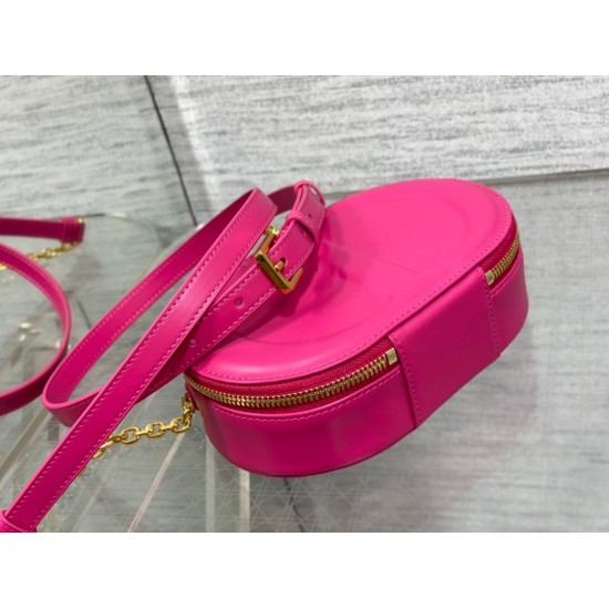 Dior CD Signature Oval Camera Bag in Rani Pink Calfskin