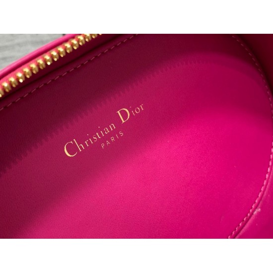 Dior CD Signature Oval Camera Bag in Rani Pink Calfskin