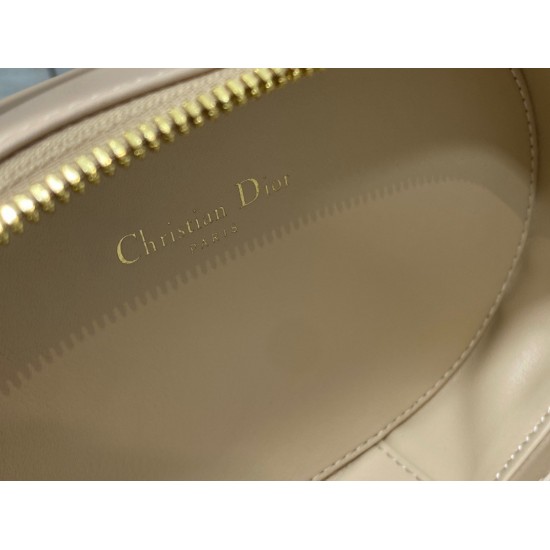 Dior CD Signature Oval Camera Bag in Beige Calfskin