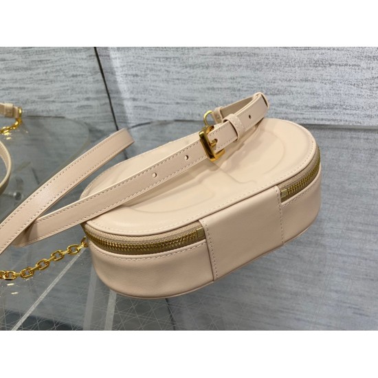 Dior CD Signature Oval Camera Bag in Beige Calfskin