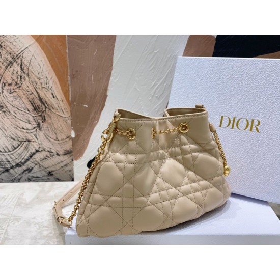 Dior Ammi Medium Bag in Sand Pink Macrocannage Lambskin