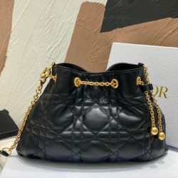 Dior Ammi Medium Bag in Black Macrocannage Lambskin