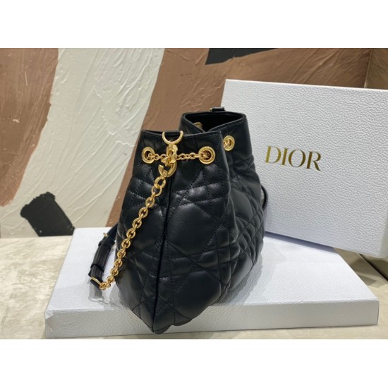 Dior Ammi Medium Bag in Black Macrocannage Lambskin