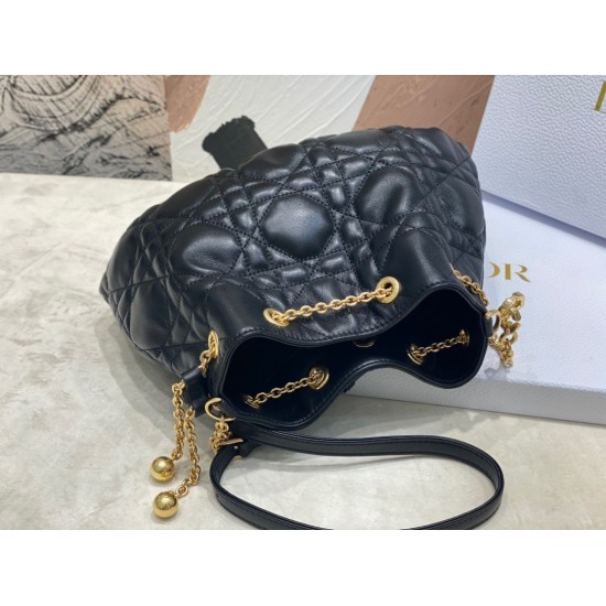 Dior Ammi Medium Bag in Black Macrocannage Lambskin