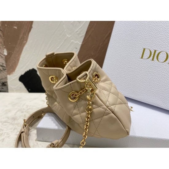 Dior Ammi Small Bag in Sand Pink Macrocannage Lambskin