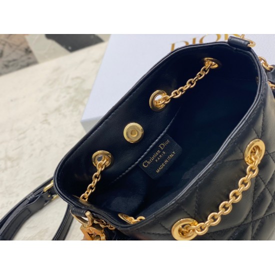 Dior Ammi Small Bag in Black Macrocannage Lambskin