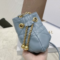 Dior Ammi Small Bag in Blue Macrocannage Lambskin