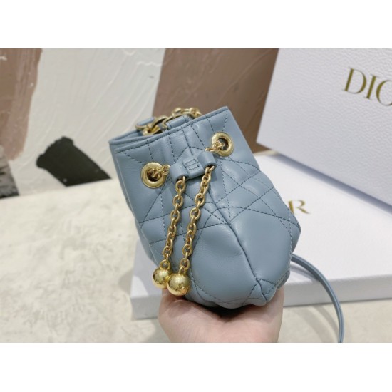 Dior Ammi Small Bag in Blue Macrocannage Lambskin