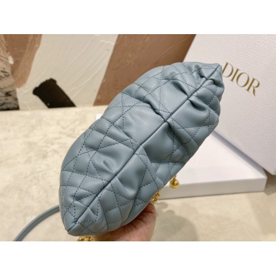 Dior Ammi Small Bag in Blue Macrocannage Lambskin