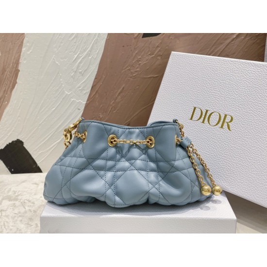 Dior Ammi Small Bag in Blue Macrocannage Lambskin