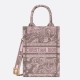 Dior Mini Dioriviera Book Tote Phone Bag In Pink Toile de Jouy Reverse Embroidery